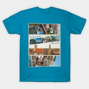 Greetings from Munich in Bavaria Vintage style retro souvenir T-Shirt